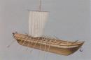 <p>Козацький човен за Г. Бопланом, XVII ст., макет</p>