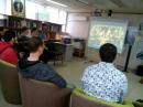 <p>Club members are watching film about Thanksgiving Day origin</p>