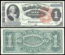 <p>
	First Lady Matha Washington on a $1 bill in 1886.</p>