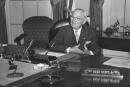 <p>
	President Truman and his "Buck Stops Here"</p>